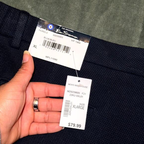 Ben Sherman Hurdle Jogger Pants Men's XL Navy Blue Stretch Pockets Performance - Picture 5 of 9